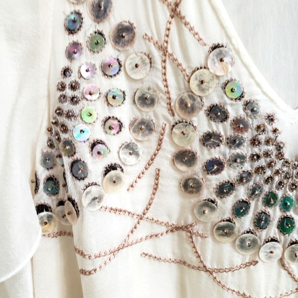 Alice + Olivia Mother of Pearl Silk Blouse - Picture 3 of 7